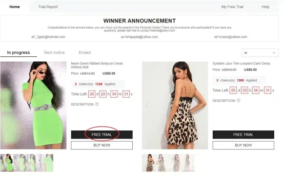 Shein Trial